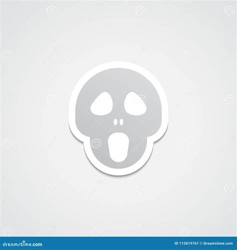 Skull Emoji Sticker Icon stock illustration. Illustration of icon ...