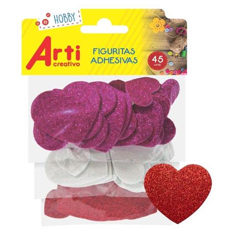 Stickers Arti Creativo Corazón Glitter X 45 Und Pe