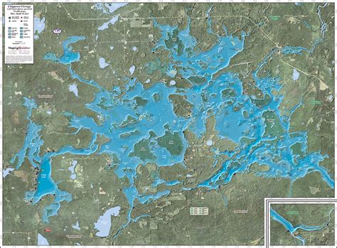 Chippewa Flowage Enhanced Wall Map Mapping Specialists Limited