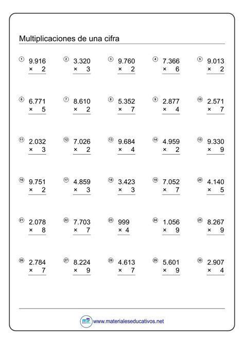 Cuaderno De Multiplicaciones Una Cifra Dos Cifras Tres Cifras 66b Multiplicacion Ejercicios