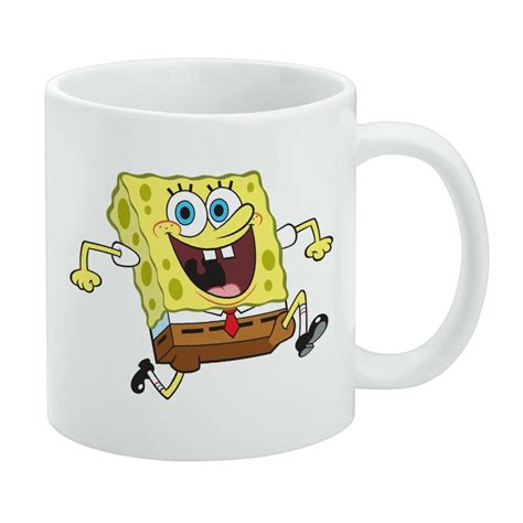 Running SpongeBob Ceramic Coffee Mug Novelty Gift Mugs For Coffee Tea And Hot Drinks Oz