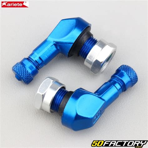 Valves coudées alu Ariete 11 3 mm bleues Pièce moto et scooter