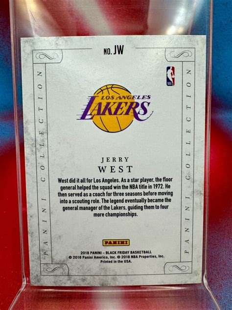 2018 Panini Black Friday Panini Collection JW Jerry West Los Angeles