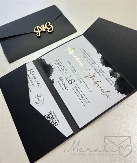 Invitaciones para Boda negras con dorado in 2024 | Fancy wedding ...