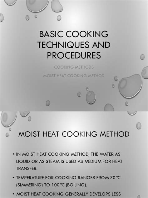 Moist Heat Cooking Method Pdf Boiling Cooking