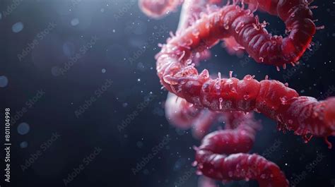 Spotlight on haustra, taenia coli in a realistic 3D colon render to emphasize health importance ...