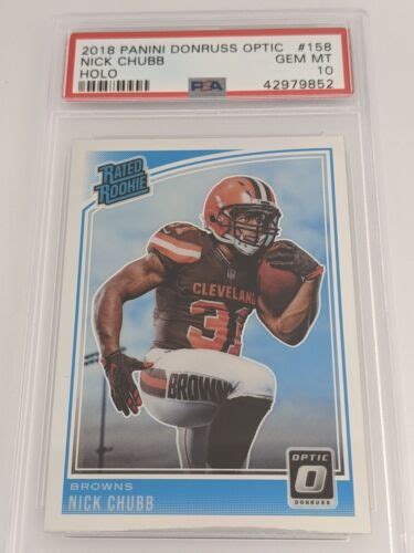 Panin Donruss Optic Nick Chubb Rc Holo Rated Rookie Psa Ebay