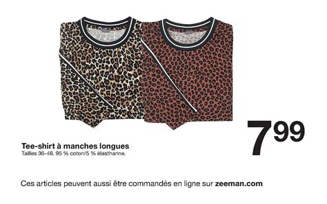 Offre Tee Shirt Manches Longues Chez Zeeman