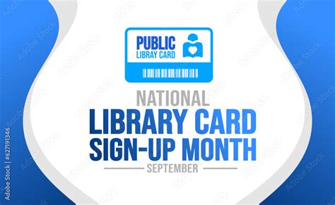 September Is Library Card Sign Up Month Background Template Holiday