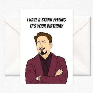 Tony Stark Birthday Card Birthday Card for Him Funny Cards - Etsy