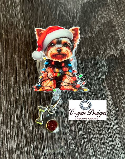 19 Acrylic Festive Yorkie Badge Reelid Holdernursesteachersfunny