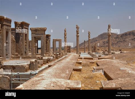 Ruins Of Palace In Persian Capital Persepolis In Current Iran Stock