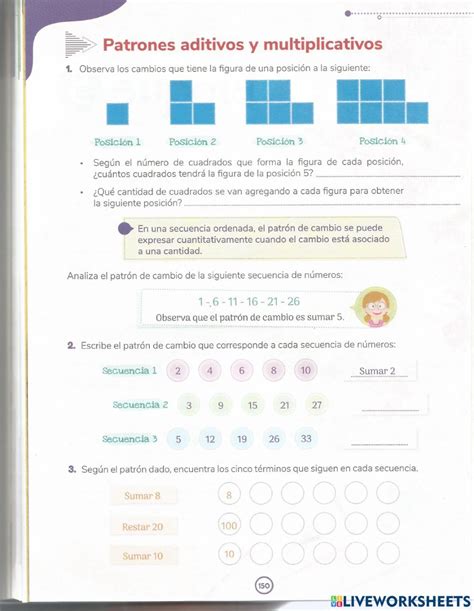 Patrones Aditivos Y Multiplicativos Activity