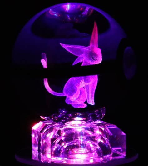 Espeon Crystal Pokeball 3D LED 80MM große Laser graviert Ball Etsy