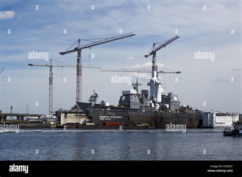 Uss Vella Gulf Cg In Dry Dock In General Dynamics Nassco Shipyard