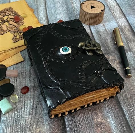 Hocus Pocus Book Of Spells Leather Journal Blank Book Etsy