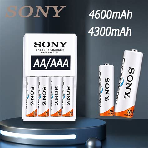 Pcs Aa Sony Aa Aaa Reusable Rechargeable Battery V Mah