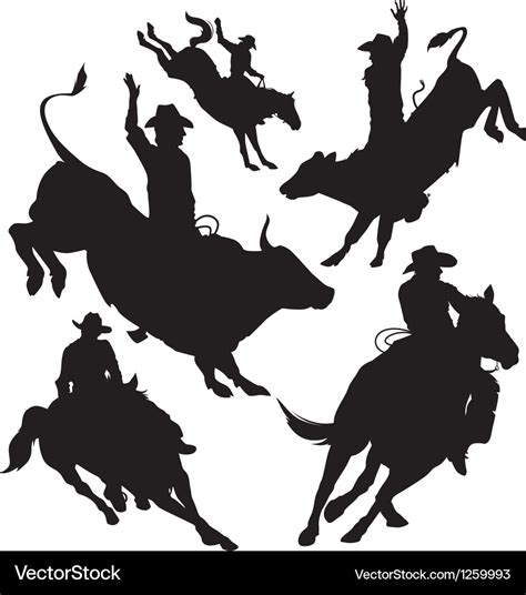 Rodeo silhouette Royalty Free Vector Image - VectorStock