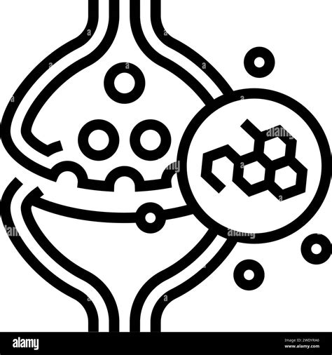 Neurotransmitters Neuroscience Neurology Line Icon Vector Illustration