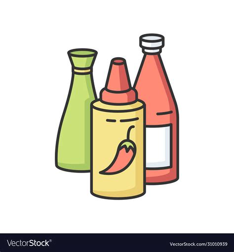 Sauces Rgb Color Icon Royalty Free Vector Image