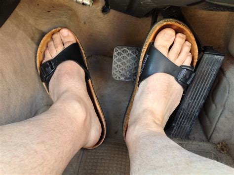 Driving In Sandals 2 Birkenstock Relax Two Strap Black Fersenriemen Flickr