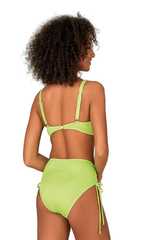 Endeep Kadın Büyük Beden Balenli Destekli Bağlama Detaylı Yeşil Bikini Takımı