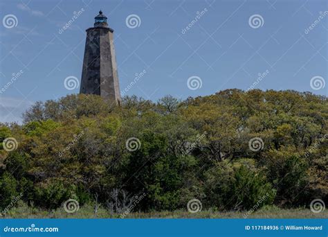 Bald Head Island Lighthouse in Daylight Stock Photo - Image of coastal ...