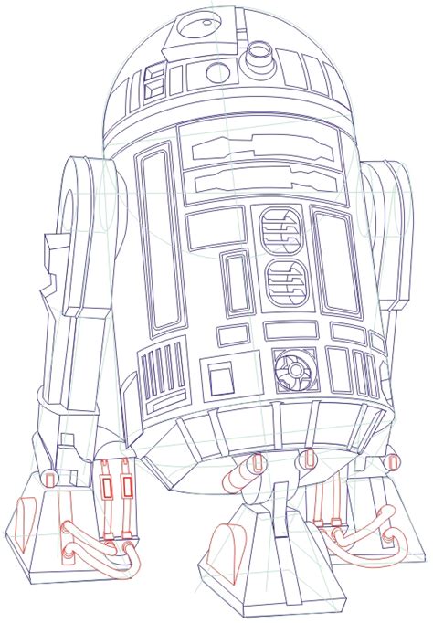 How To Draw R2d2 From Star Wars Step By Step Tutorial How To Draw