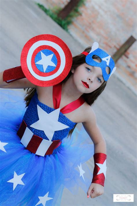 Deluxe Girls Captain America Costume Captain America Etsy Captain