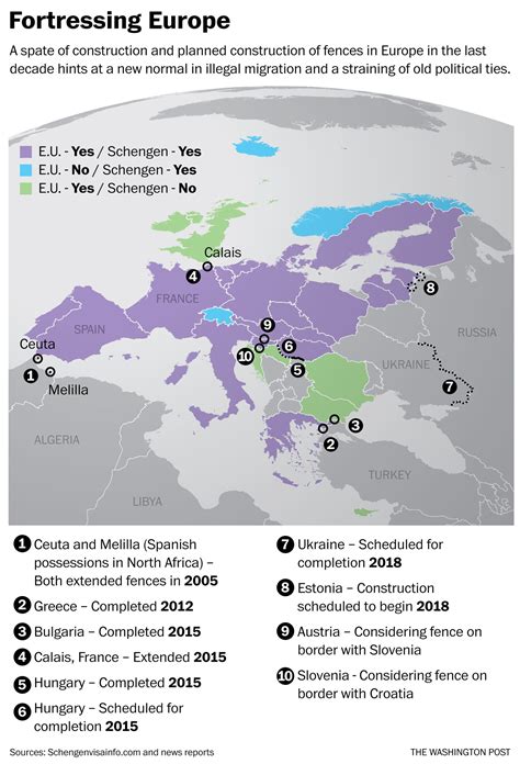 Map: Europe is building more fences to keep people out - The Washington