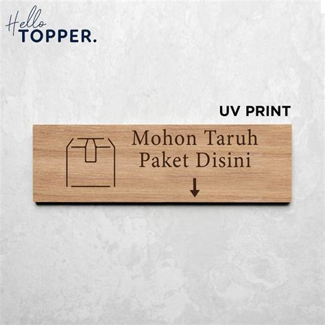 Jual Signage Taruh Paket Disini Sign Board Uv Print Kayu Kyoto Style