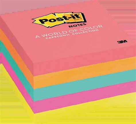 Super Sticky Post It Notes X Mm Cape Town Colours Assorted