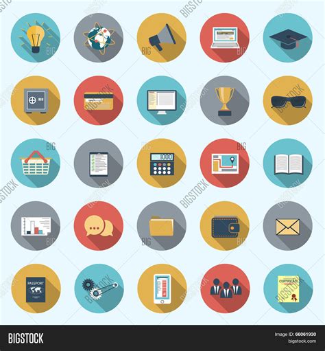 Set Modern Icons Flat Vector And Photo Free Trial Bigstock