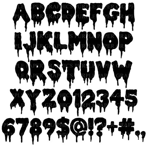 Dripping Font Svg Dripping Alphabet Dripping Cut Files Etsy