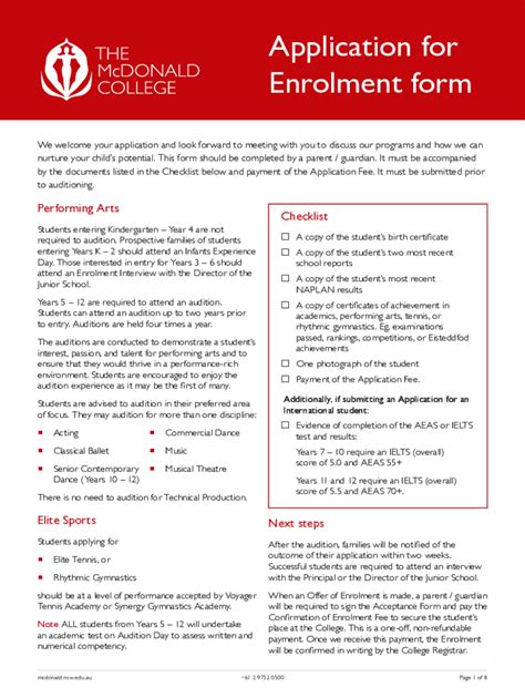 Fillable Online Application For Enrolment Form Fax Email Print Pdffiller