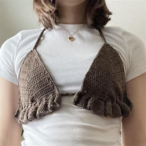 Handmade Crochet Bikini Top 100 Cotton Not Sure If Depop