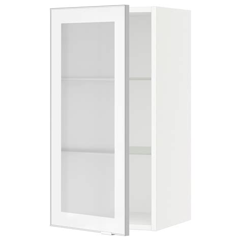 Sektion Wall Cabinet With Glass Door Whitejutis Frosted Glass Ikea