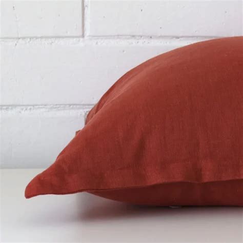 Pure Terracotta Linen Cushion Cover Large