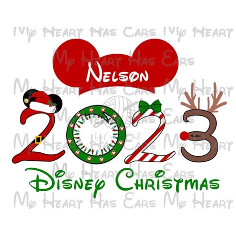 Christmas Mickey Mouse ears 2023 Family vacation png digital - Inspire ...