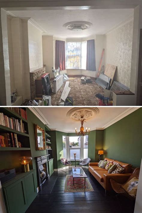 Now And Then Of Our Living Room In A Small Victorian Terrace Bristol