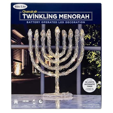 LED Twinkling Menorah Decoration