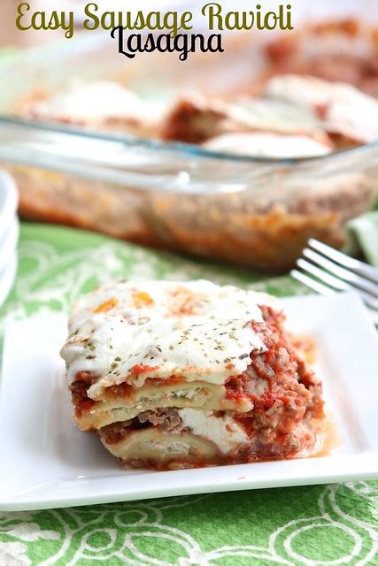 Easy Sausage Ravioli Lasagna