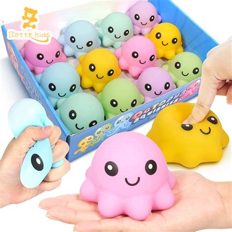 Betty Octopus Squishy Toys Kawaii Squeeze Reliever Toy Fidget Pop Pinch