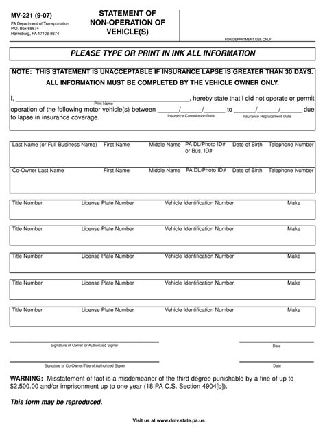 Non Operation Vehicle Fill Online Printable Fillable Blank Pdffiller