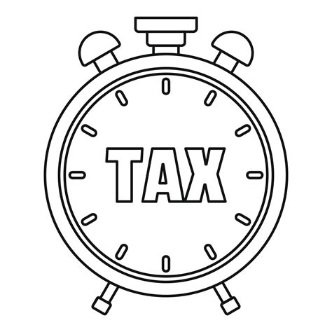 Time tax icon, outline style 14414553 Vector Art at Vecteezy