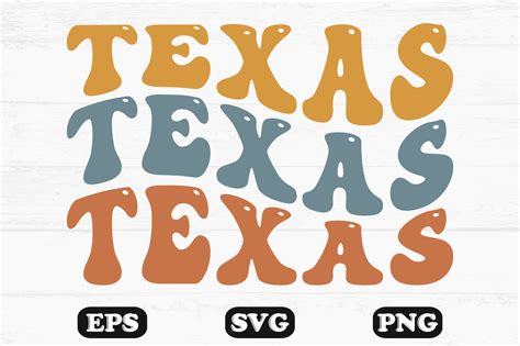 Texas Retro Wavy Svg T Shirt Designs Graphic By Hosneara 4767