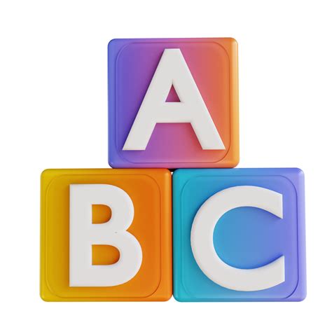 3d Illustration Colorful Alphabet Box 10842441 Png