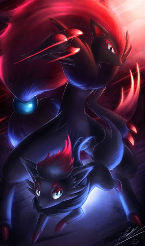 Zorua And Zoroark By Shupamikey Pokemon Zoroark Zorua Pokemon