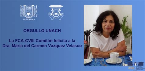 FCA CVIII Felicita a la Dra María del Carmen Vázquez Velasco