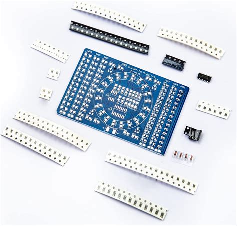 Aueabc Placa de práctica de soldadura SMD para entrenamiento de